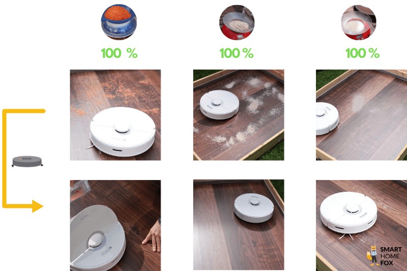 Результат испытания Roborock Q7 Max на твердом полу